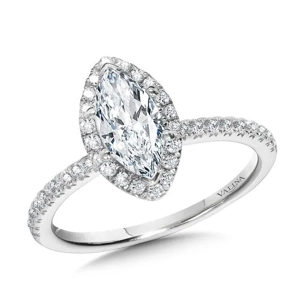 Classic Straight Marquise Halo Engagement Ring Sanders Jewelers Gainesville, FL