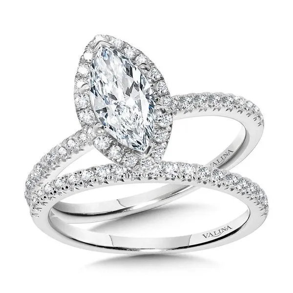 Classic Straight Marquise Halo Engagement Ring Image 4 Sanders Jewelers Gainesville, FL