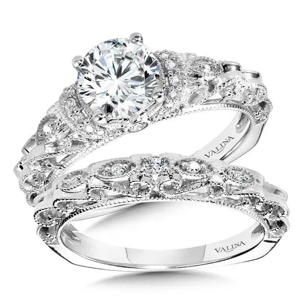 Vintage Milgrain & Filigree Accented Diamond Engagement Ring Image 3 The Jewelry Source El Segundo, CA