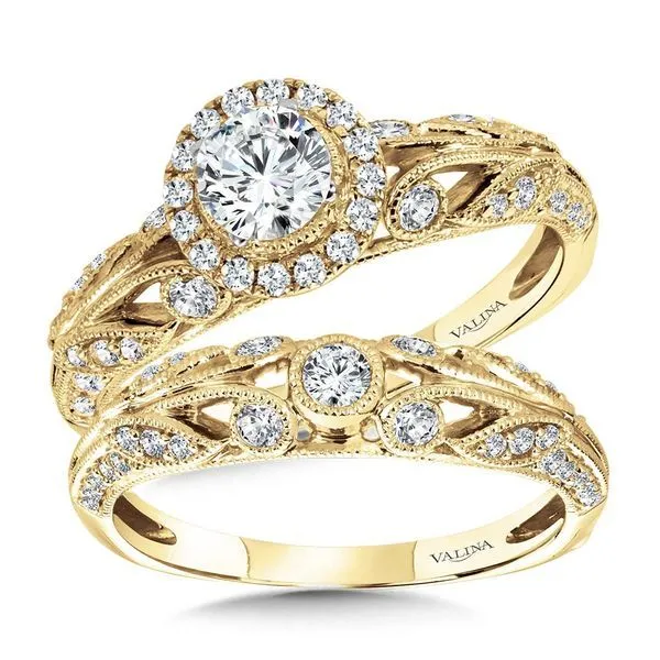 Vintage Milgrain & Filigree Accented Halo Engagement Ring Image 4 The Jewelry Source El Segundo, CA