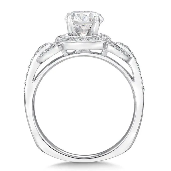 Chain-Loop Halo Diamond Engagement Ring Image 2 Midtown Diamonds Reno, NV