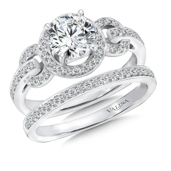Chain-Loop Halo Diamond Engagement Ring Image 4 Midtown Diamonds Reno, NV