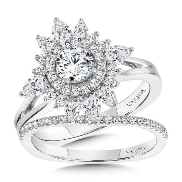 Sun-Burst Split Shank Double Halo Diamond Engagement Ring Image 3 Sanders Jewelers Gainesville, FL