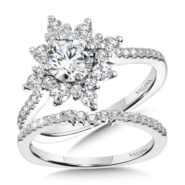 Prong-Tipped Sun Burst Diamond Halo Engagement Ring Image 4 Gold Mine Jewelers Jackson, CA