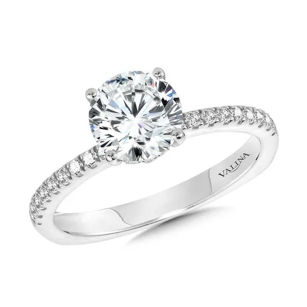 Straight Hidden Halo Diamond Engagement Ring Gold Mine Jewelers Jackson, CA