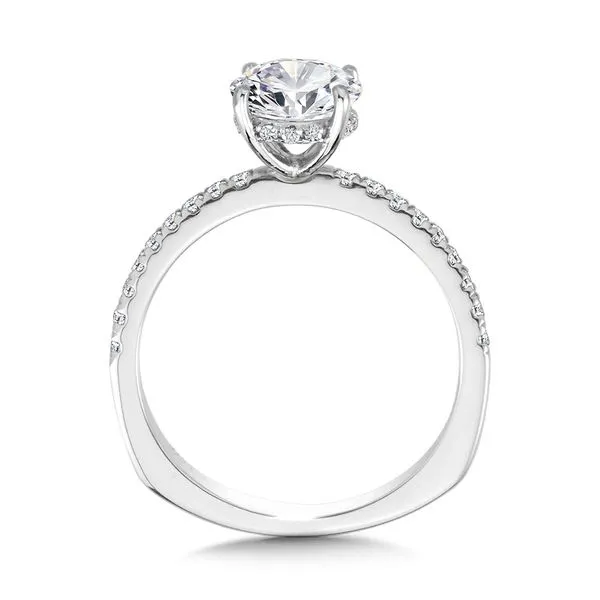 Straight Hidden Halo Diamond Engagement Ring Image 2 Gold Mine Jewelers Jackson, CA