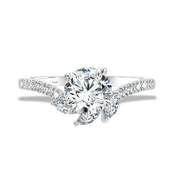 Marquise-Accented & Diamond-Prong Chevron Engagement Ring Midtown Diamonds Reno, NV