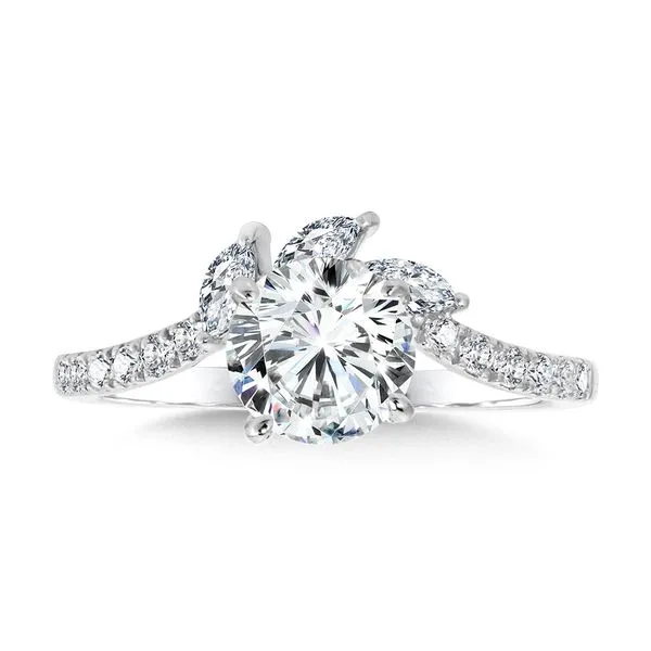Marquise-Accented & Diamond-Prong Chevron Engagement Ring Image 4 Midtown Diamonds Reno, NV
