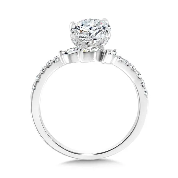 Marquise-Accented & Diamond-Prong Chevron Engagement Ring Image 5 Midtown Diamonds Reno, NV