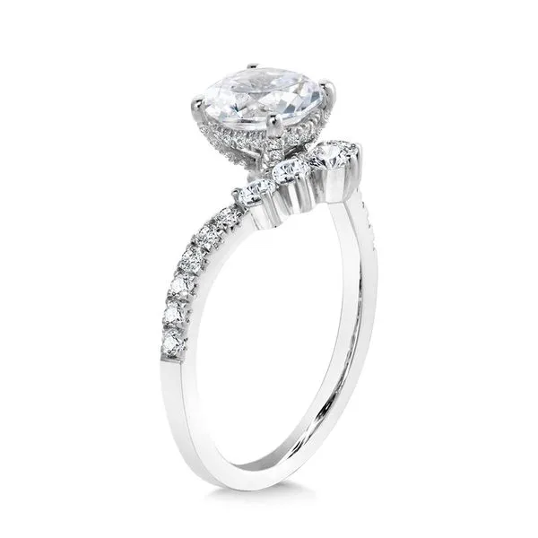 Chevron-Shaped Hidden Halo Diamond Engagement Ring Image 2 Midtown Diamonds Reno, NV