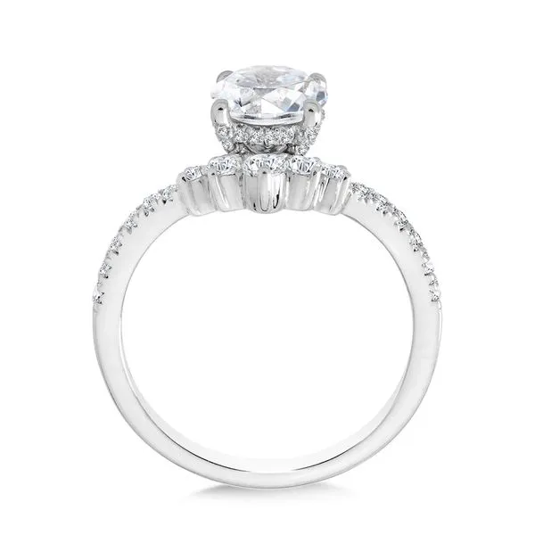Chevron-Shaped Hidden Halo Diamond Engagement Ring Image 3 Midtown Diamonds Reno, NV