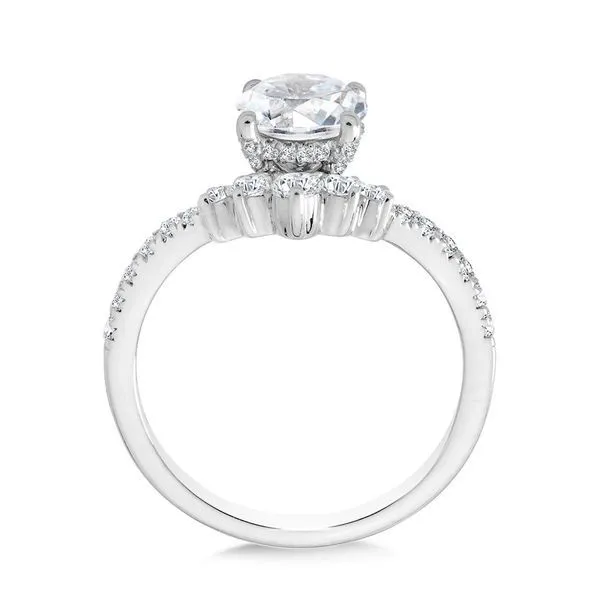 Chevron-Shaped Hidden Halo Diamond Engagement Ring Image 4 Midtown Diamonds Reno, NV
