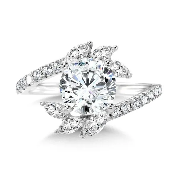 Marquise-Accented Dramatic Bypass & Hidden Halo Diamond Engagement Ring Image 4 The Jewelry Source El Segundo, CA