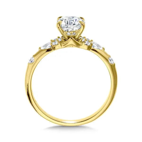 Oval-Cut Straight Side Stone Diamond Engagement Ring Image 2 Gold Mine Jewelers Jackson, CA