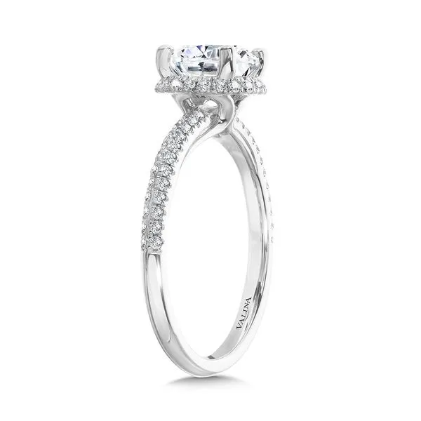 Round Drop Halo Diamond Engagement Ring Image 3 Gold Mine Jewelers Jackson, CA