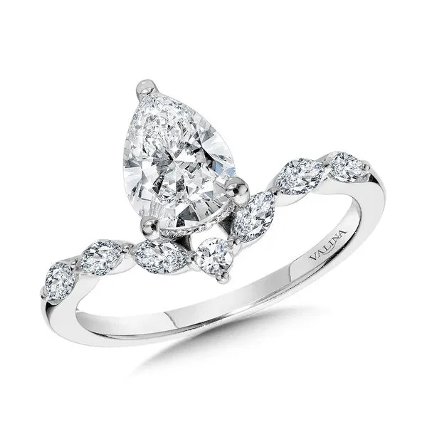 Pear-Cut & Marquise Diamond Accented Hidden Halo Chevron Engagement Ring Midtown Diamonds Reno, NV