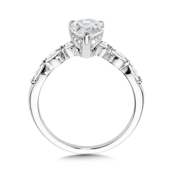 Pear-Cut & Marquise Diamond Accented Hidden Halo Chevron Engagement Ring Image 2 Midtown Diamonds Reno, NV