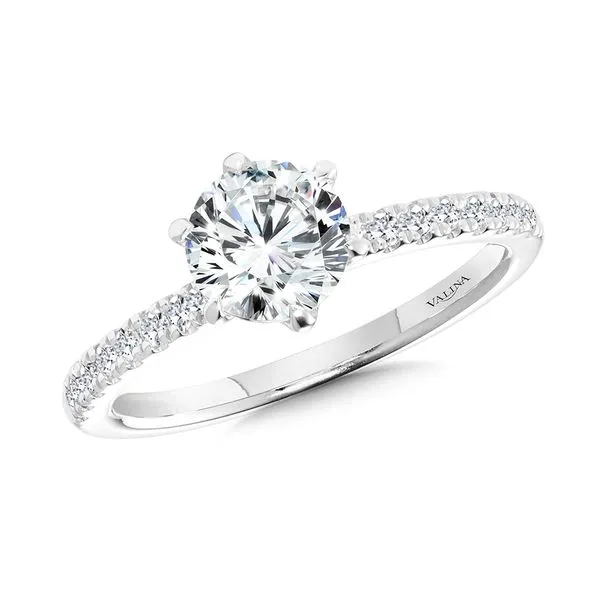 Straight Six-Prong Diamond Engagement Ring Ken Walker Jewelers Gig Harbor, WA