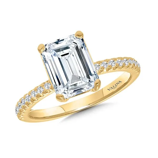 Emerald-Cut Straight Diamond Engagement Ring The Jewelry Source El Segundo, CA