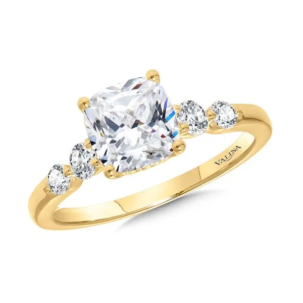 Cushion-Cut & Shared Prong Accent Diamond Engagement Ring The Jewelry Source El Segundo, CA