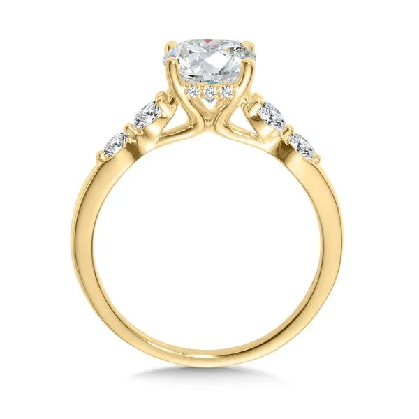Cushion-Cut & Shared Prong Accent Diamond Engagement Ring Image 2 The Jewelry Source El Segundo, CA