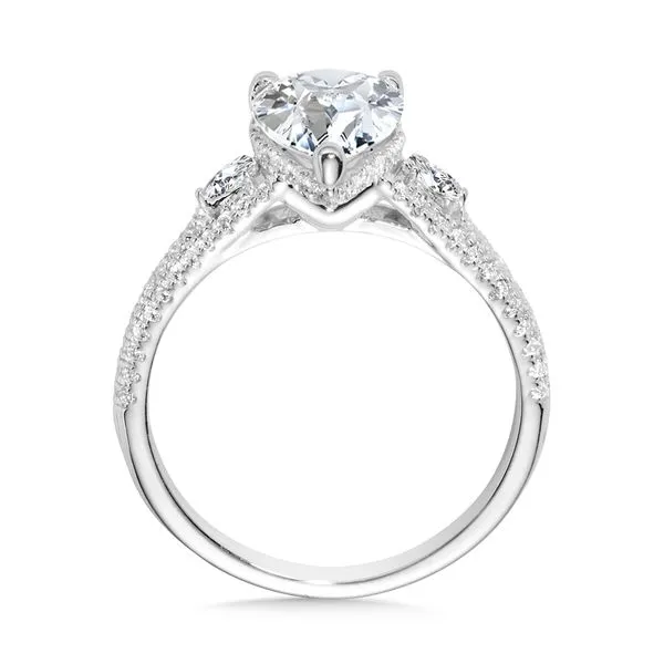 Pear-Cut Diamond Tapered Engagement Ring Image 2 Gold Mine Jewelers Jackson, CA