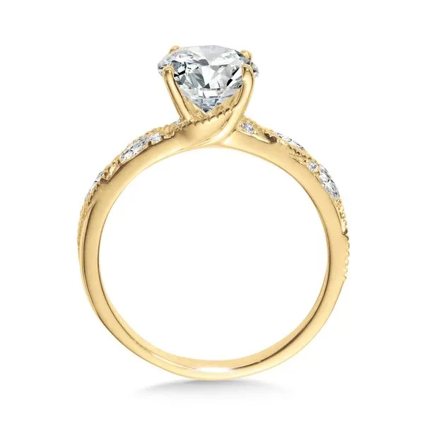 Vintage Diamond Side Stone Engagement Ring Image 2 Gold Mine Jewelers Jackson, CA