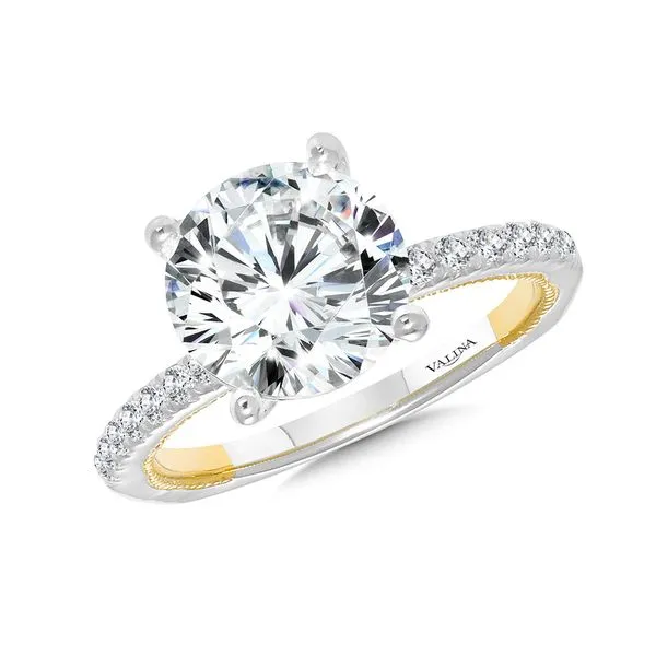Straight Two-Tone Diamond Engagement Ring Gold Mine Jewelers Jackson, CA