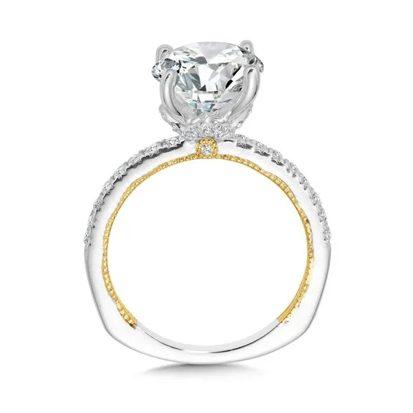 Straight Two-Tone Diamond Engagement Ring Image 2 Gold Mine Jewelers Jackson, CA