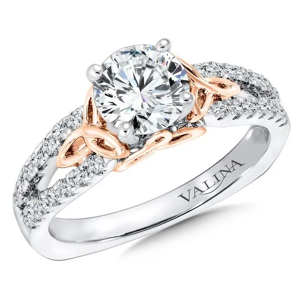 White and Rose Gold Diamond Engagement Ring Midtown Diamonds Reno, NV