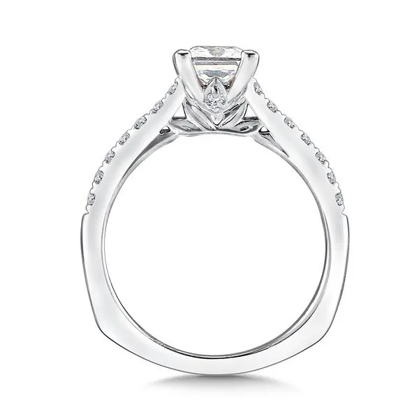 Princess-Cut Straight Diamond Engagement Ring Image 2 The Jewelry Source El Segundo, CA
