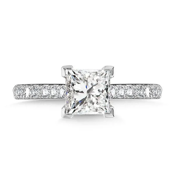 Princess-Cut Straight Diamond Engagement Ring Image 4 The Jewelry Source El Segundo, CA