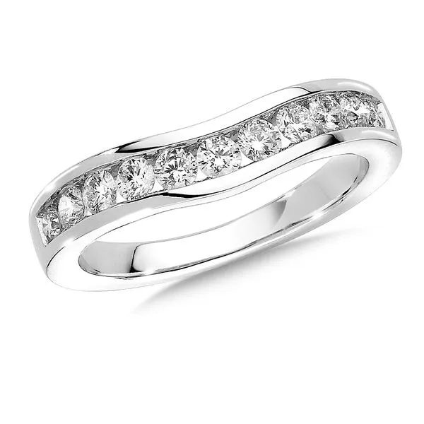 Channel set Curved Diamond Wedding Band 14k White Gold (1/5ct. tw.) Grayson & Co. Jewelers Iron Mountain, MI