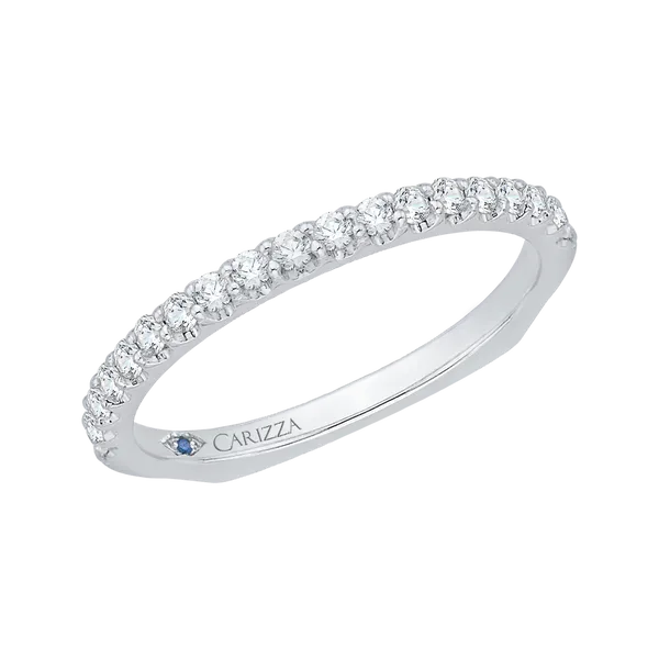 Euro Shank Round Diamond Wedding Band in 14K White Gold Image 2 Diamond Shop Ada, OK