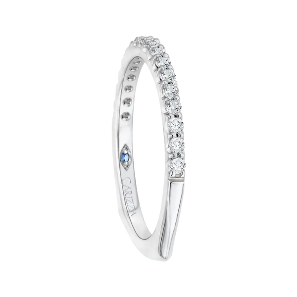 Euro Shank Round Diamond Wedding Band in 14K White Gold Image 3 Diamond Shop Ada, OK