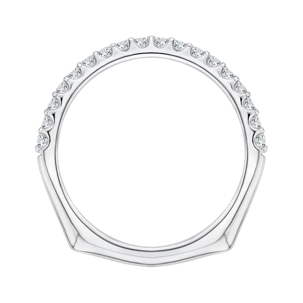 Euro Shank Round Diamond Wedding Band in 14K White Gold Image 4 Diamond Shop Ada, OK