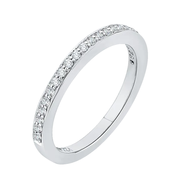 Round Diamond Half-Eternity Wedding Band in 14K White Gold Image 2 James Gattas Jewelers Memphis, TN