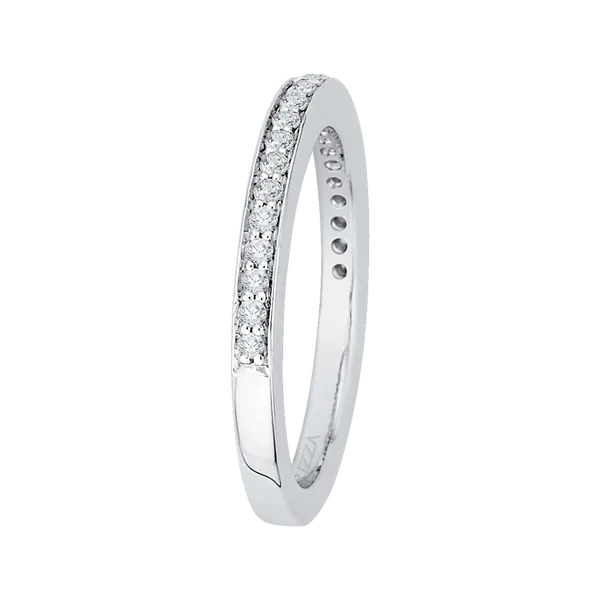 Round Diamond Half-Eternity Wedding Band in 14K White Gold Image 3 James Gattas Jewelers Memphis, TN