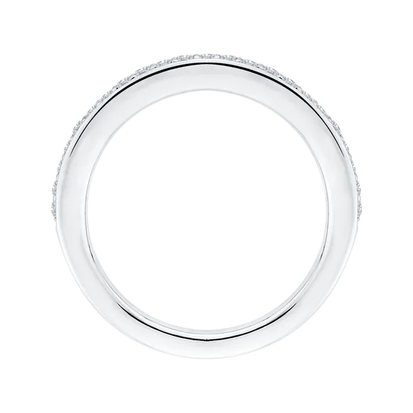 Round Diamond Half-Eternity Wedding Band in 14K White Gold Image 4 James Gattas Jewelers Memphis, TN