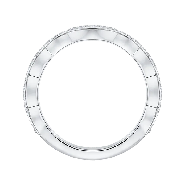 Round Diamond Wedding Band in 14K White Gold Image 4 James Gattas Jewelers Memphis, TN