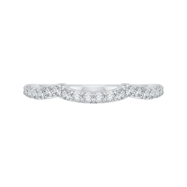 Round Diamond Half-Eternity Wedding Band in 14K White Gold James Gattas Jewelers Memphis, TN
