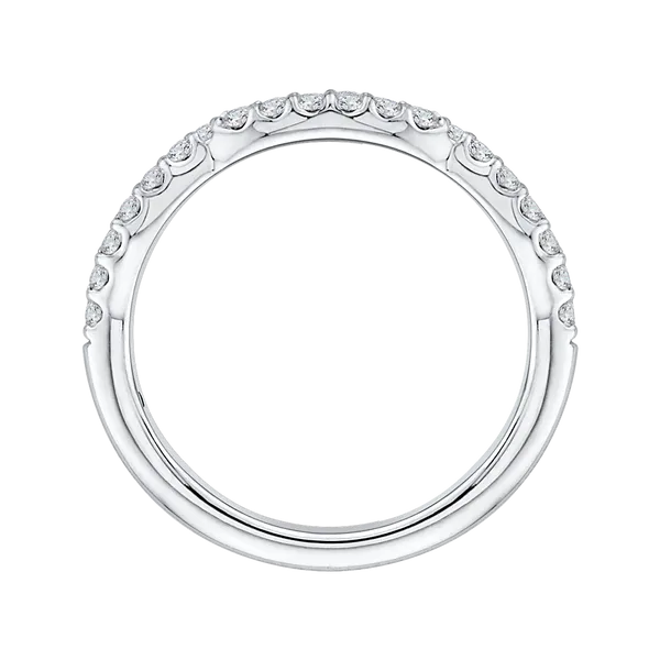 Round Diamond Half-Eternity Wedding Band in 14K White Gold Image 4 James Gattas Jewelers Memphis, TN