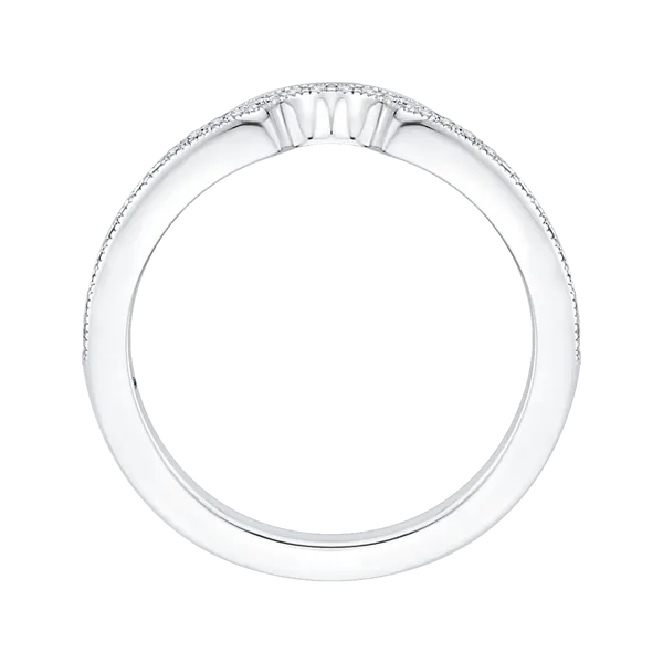 Round Diamond Half-Eternity Wedding Band in 14K White Gold Image 4 James Gattas Jewelers Memphis, TN