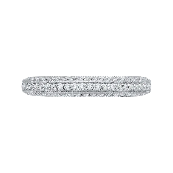 Round Diamond Half-Eternity Wedding Band in 14K White Gold James Gattas Jewelers Memphis, TN