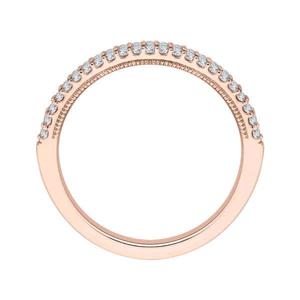 Round Diamond Wedding Band in 14K Rose Gold Image 4 James Gattas Jewelers Memphis, TN