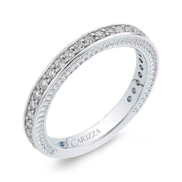 Round Diamond Wedding Band in 14K White Gold Image 2 Diamond Shop Ada, OK