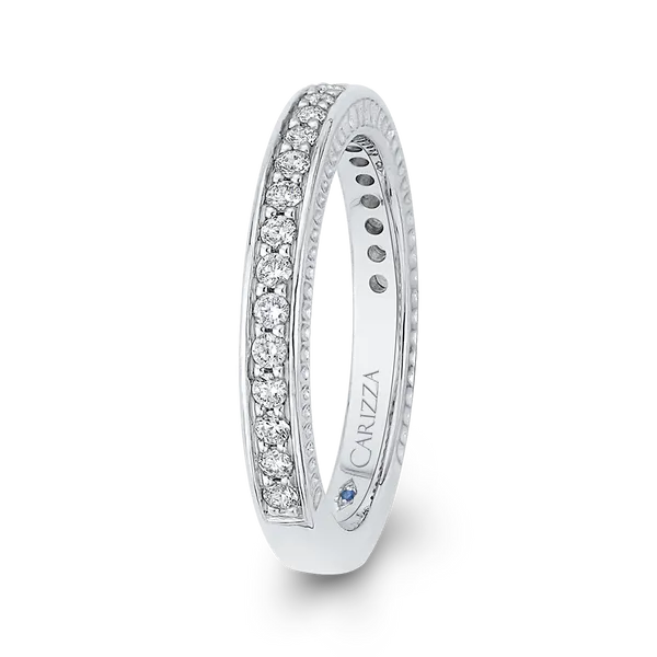Round Diamond Wedding Band in 14K White Gold Image 3 Diamond Shop Ada, OK