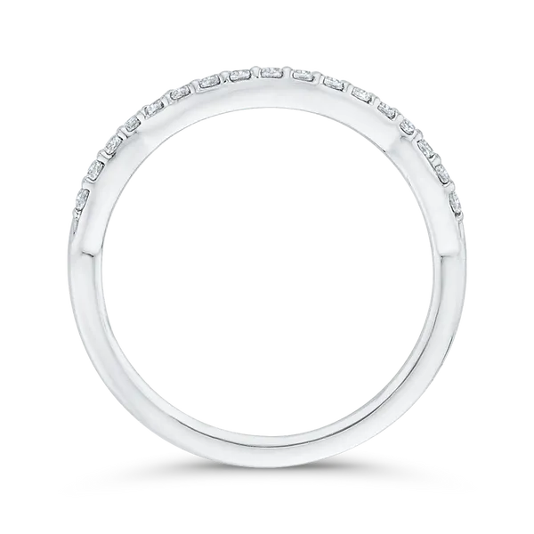 Round Diamond Half-Eternity Wedding Band in 14K White Gold Image 4 James Gattas Jewelers Memphis, TN