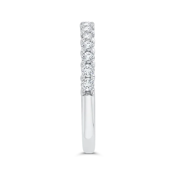 Diamond Half-Eternity Wedding Band in 14K White Gold Image 3 James Gattas Jewelers Memphis, TN