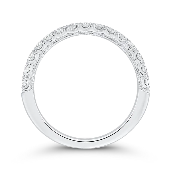 Diamond Half-Eternity Wedding Band in 14K White Gold Image 4 James Gattas Jewelers Memphis, TN